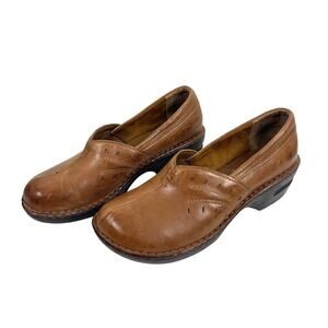 BOC Womens Brown Leather Clogs Shoes: 11